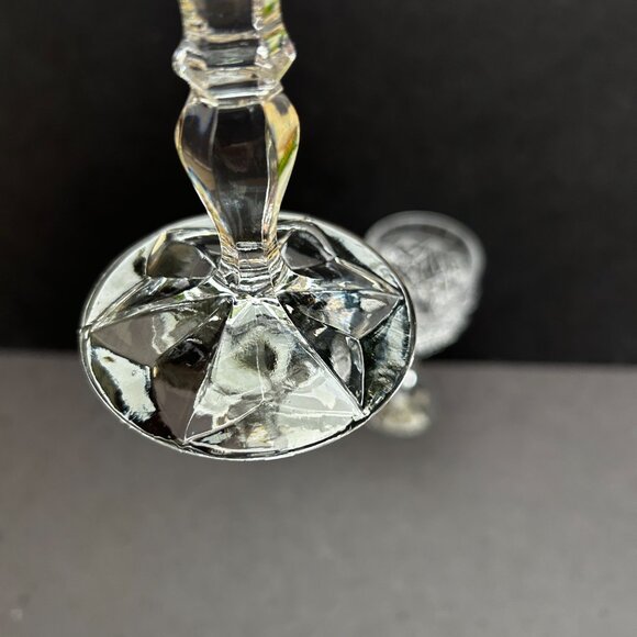 Set of 2 Gorham heavy cut crystal glasses with knobbed stem and star point base - Picture 8 of 9